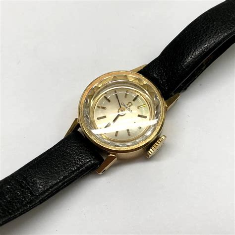 omega ladies gold bracelet watch|omega 14k gold watch women's.